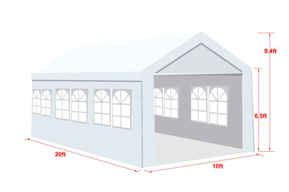10'x20' Heavy Duty Carport Gazebo, Canopy Garage, Car Shelter with windows image 5