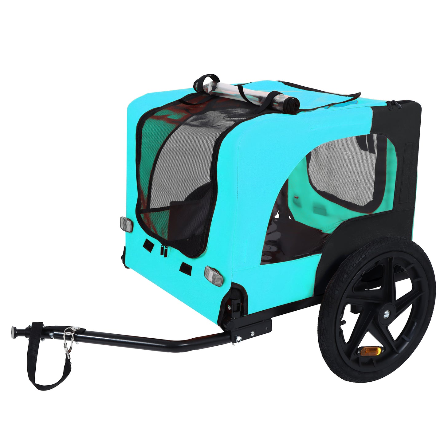 Pet Bike Trailer Dog Cart for Bicycle,Suitable for Small and Medium Pets, Easy Folding Cart Frame, Quick Release Wheel, Non-Slip Floor, Internal Leash image 8