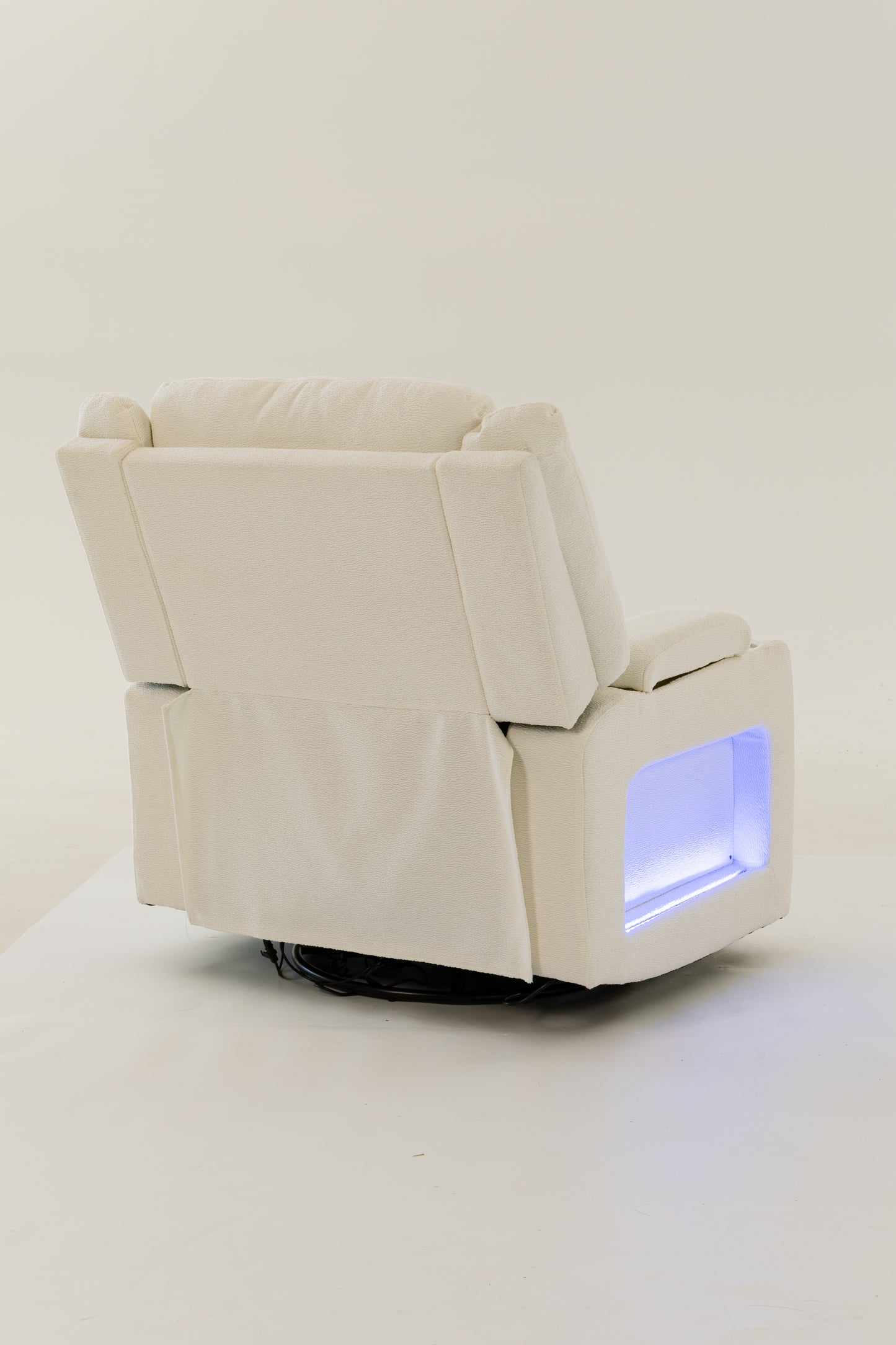 Extra Wide Power Recliner Chair 270° Swivel with Heat Massage - USB & Type C Charging Port - Velvet Swivel Reclining Chair for Living Room Bedroom Office image 8