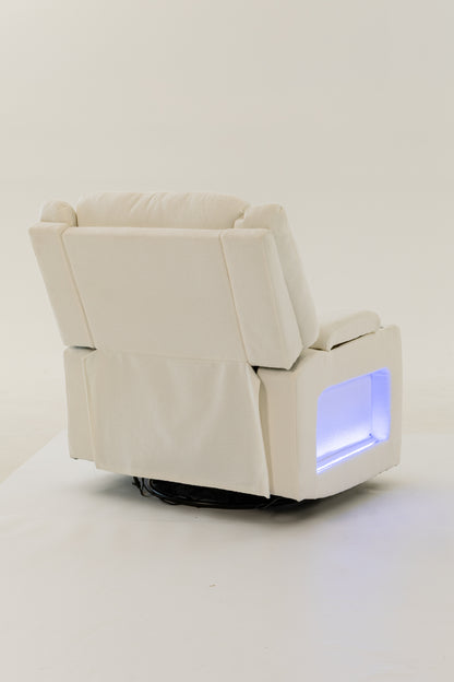 Extra Wide Power Recliner Chair 270° Swivel with Heat Massage - USB & Type C Charging Port - Velvet Swivel Reclining Chair for Living Room Bedroom Office image 8