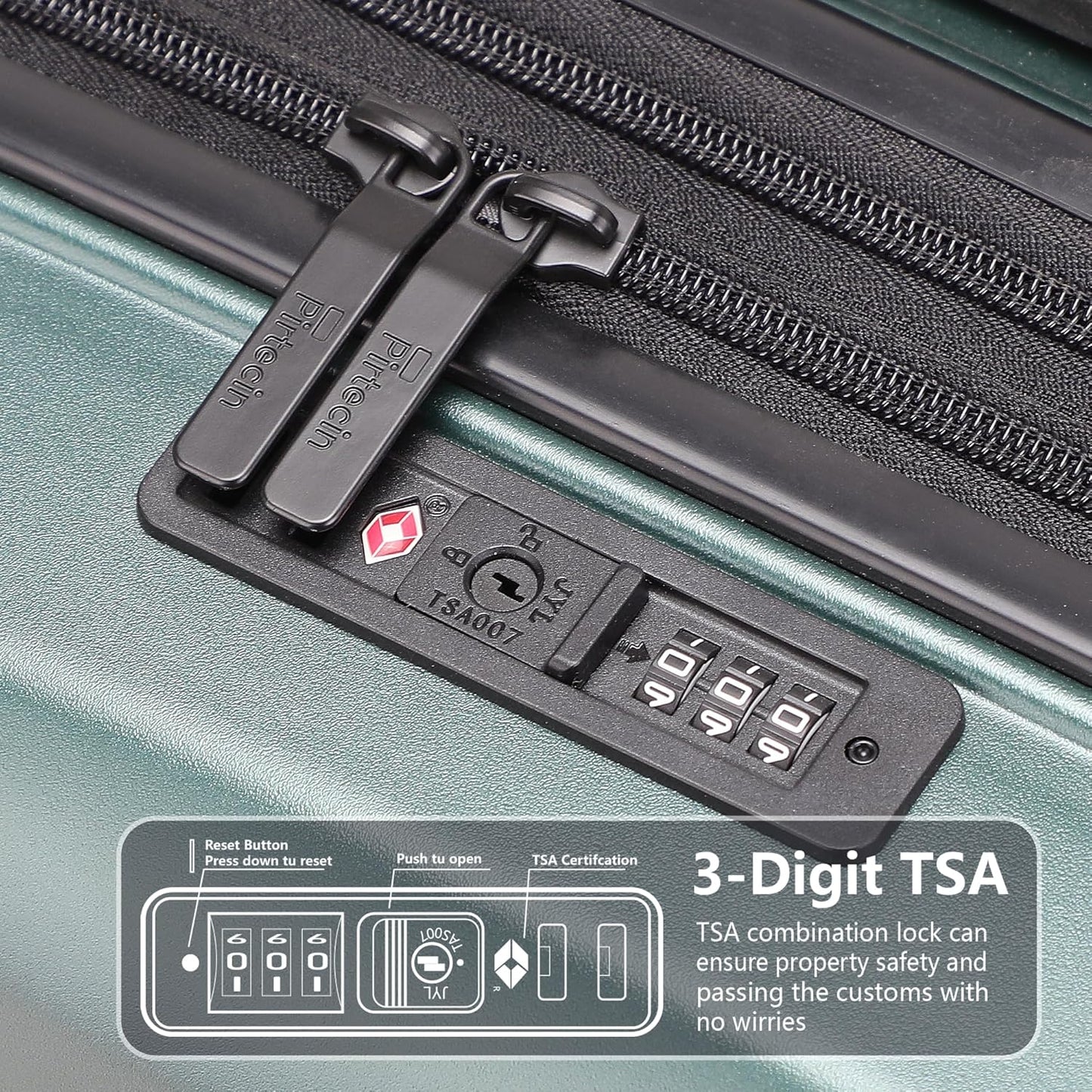 Hard Shell Luggage Set 20"+28", Expandable Design, PC Material Suitcase with TSA Lock, Quiet Spinner Wheels, Carry On & Checked Luggage 2 Piece Set image 6