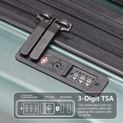 Hard Shell Luggage Set 20"+28", Expandable Design, PC Material Suitcase with TSA Lock, Quiet Spinner Wheels, Carry On & Checked Luggage 2 Piece Set image 6
