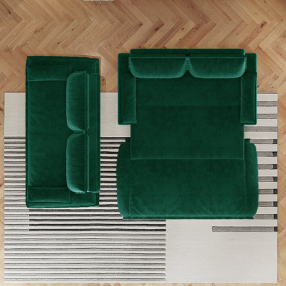 73.2" Queen Pull Out Sofa Bed,3-in-1 Convertible Sleeper Sofa,Multi-Functional Velvet Loveseat Bed,Green(New Sku:W1885S00198/W1885S00231) image 5