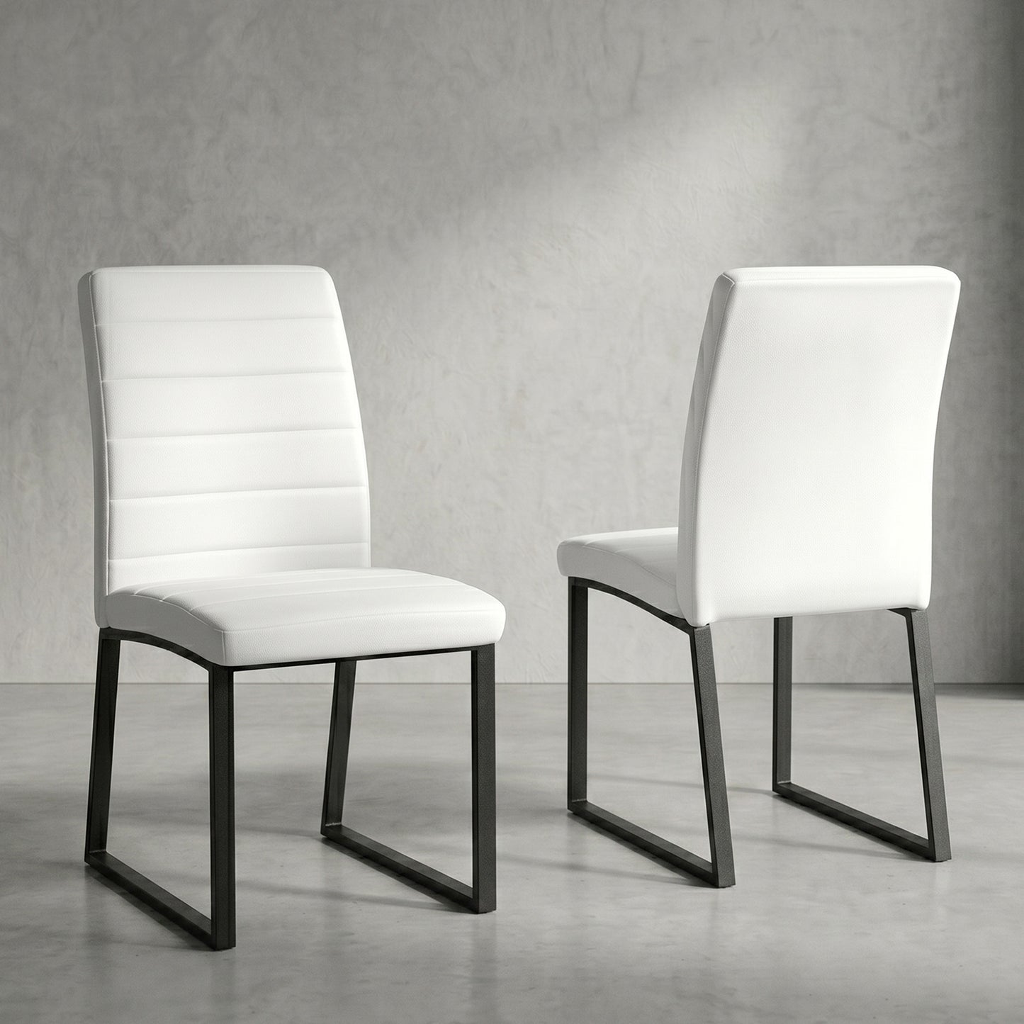 2-Pack - Premium PU office/dining chairs with high-density foam, sturdy iron legs (spray paint), multiple colors. Easy assembly image 1