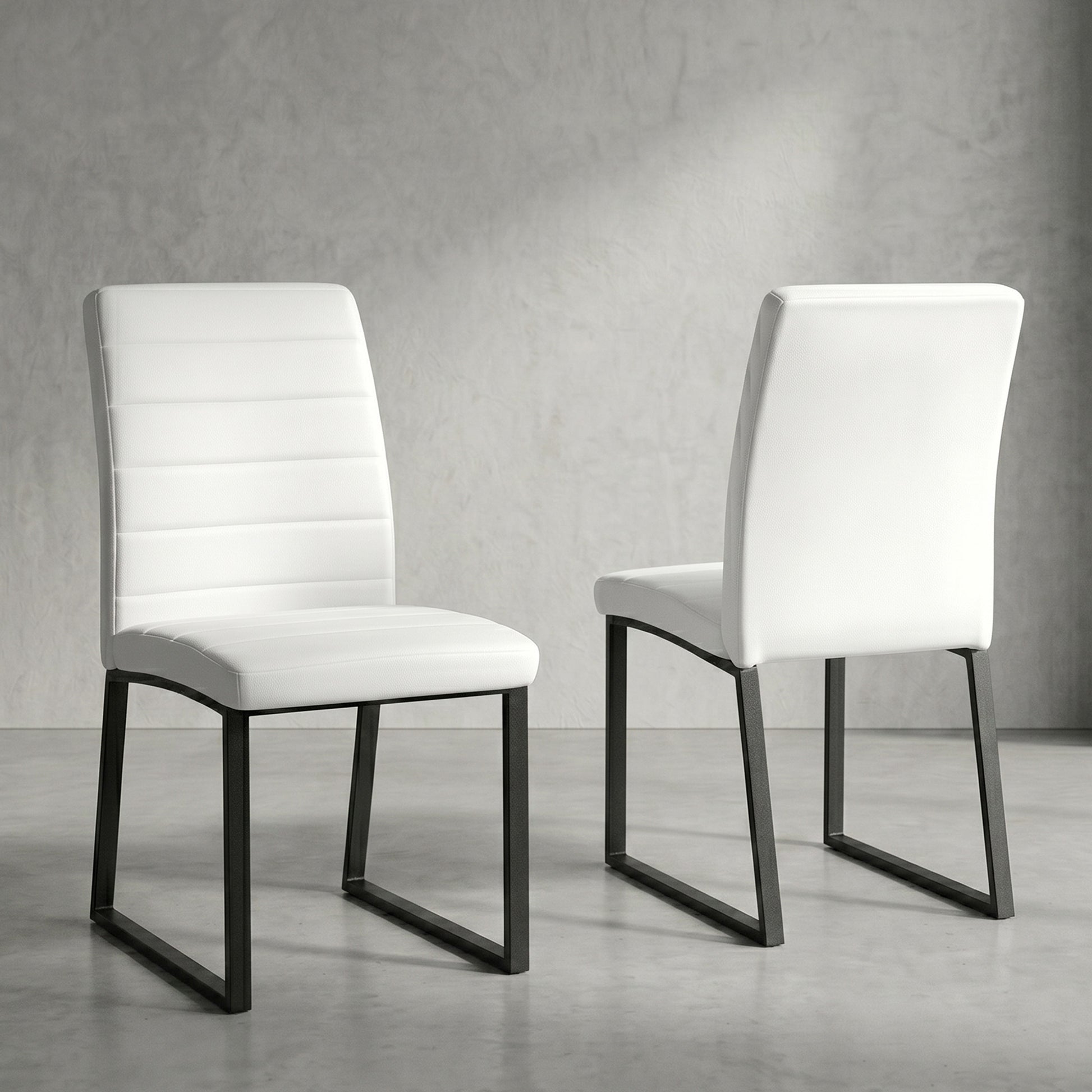 2-Pack - Premium PU office/dining chairs with high-density foam, sturdy iron legs (spray paint), multiple colors. Easy assembly image 1