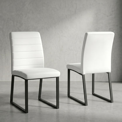 2-Pack - Premium PU office/dining chairs with high-density foam, sturdy iron legs (spray paint), multiple colors. Easy assembly image 1