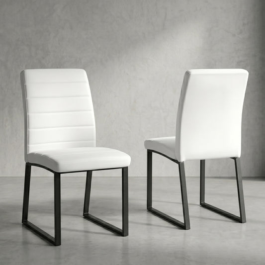Dekuch 2-pack PU leather office chair black front view