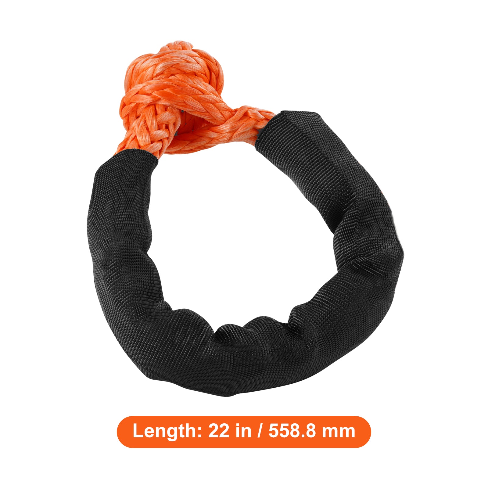 Synthetic Soft Shackle, 1/2" x 22" (2 Pack) 44092 lbs (20 Ton) Breaking Strength Recovery Tow Shackles with Extra 2 Sleeves & Storage Bag for UTV, ATV, Trucks, Jeep, Off-Road Vehicles, Orange image 11