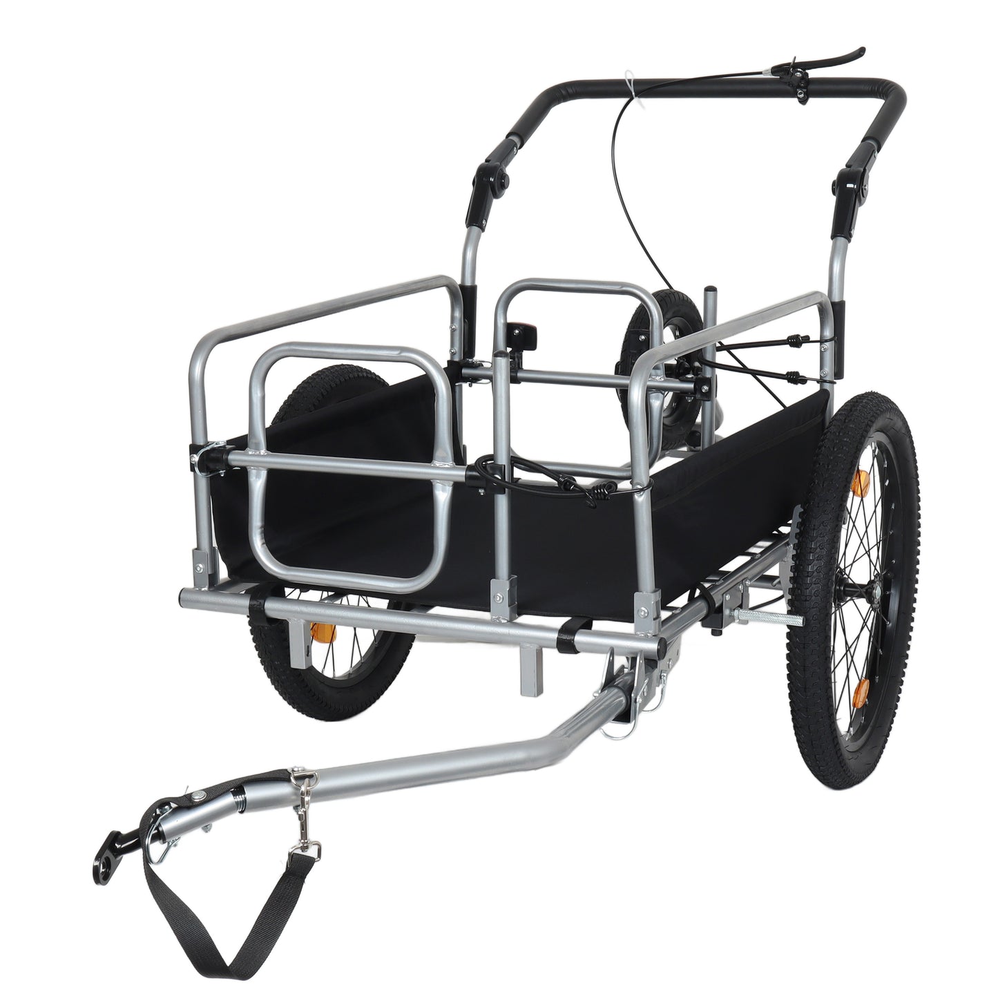 3-in-1 Heavy-Duty Bike Cargo Trailer -Bike Compatible Steel Frame, 110lb Capacity, Convertible Stroller & Pull Cart w/Suspension, 20 *2-3/8" FAT tire image 1