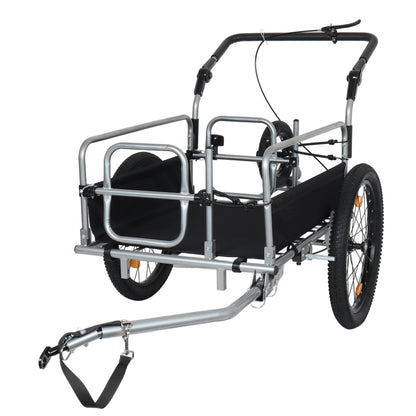 3-in-1 Heavy-Duty Bike Cargo Trailer -Bike Compatible Steel Frame, 110lb Capacity, Convertible Stroller & Pull Cart w/Suspension, 20 *2-3/8" FAT tire image 1