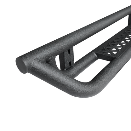 Coated Black Carbon 6-Inch 2-Stairs Side Step Rails Step Bars Steel Nerf Bars Running Boards Compatible with Jeep Wrangler JL 4 Doors 2018-2026 For Off-Road Protection Direct Bolt-On Installation image 10