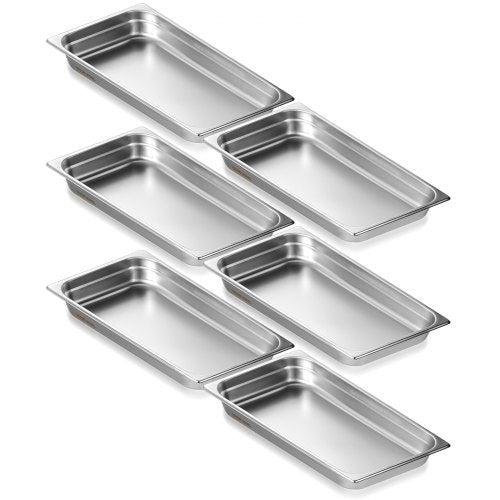 VEVOR full size steam table pan 2.5 in deep - 6 pans