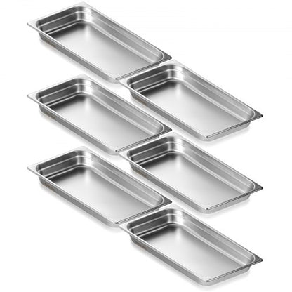 VEVOR full size steam table pan 2.5 in deep - 6 pans