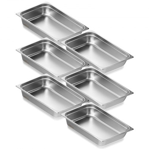 VEVOR full size steam table pan 4 in deep - 6 pans