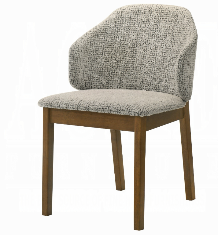 Oleia Chenille & Walnut Side Chair (Set of 2) image 1