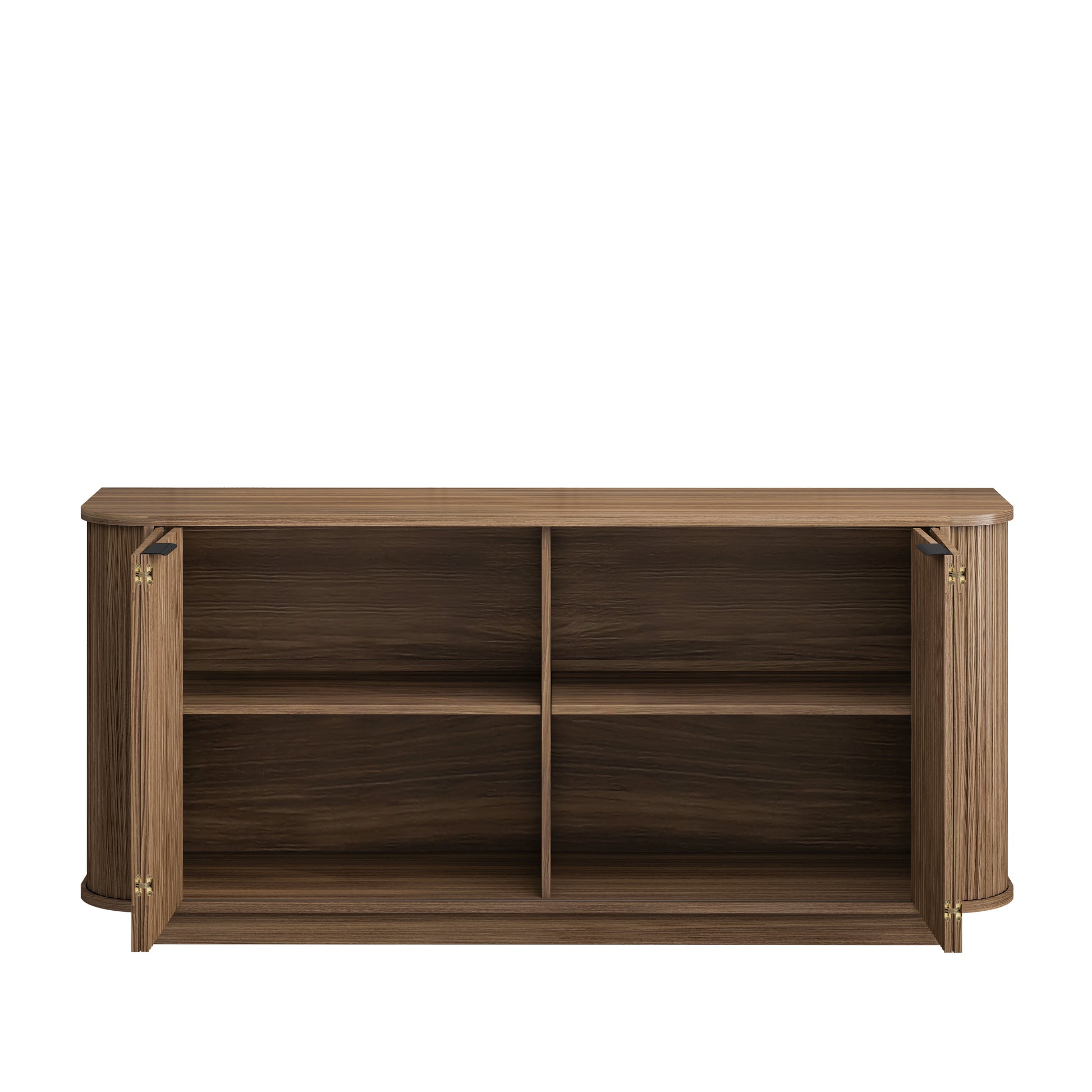 63"Wavy Storage Sideboard, Double-Door Buffet Cabinet with Adjustable Shelves, Suitable for Kitchen, Living Room, Hallway - Versatile Storage (Brown) image 9