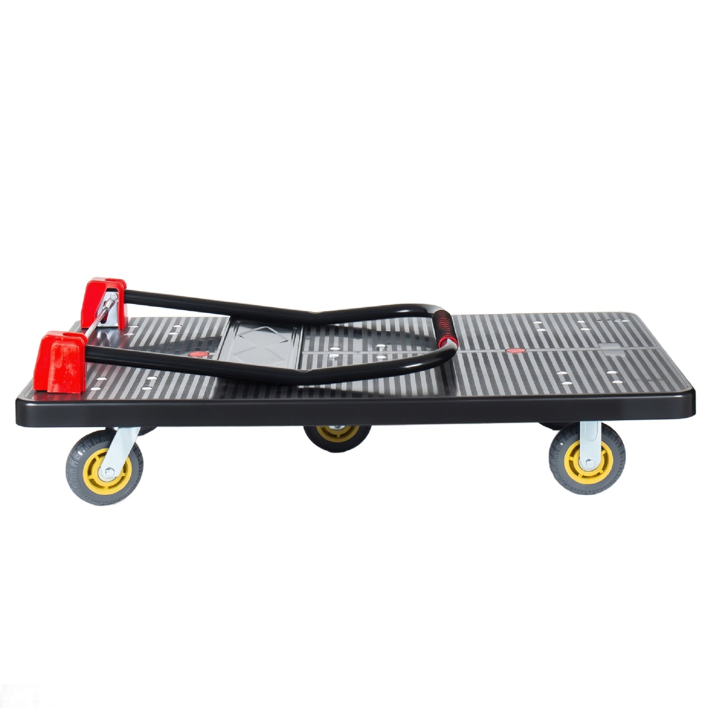 25.5"x43.5" Platform Truck, Foldable Handcart with 5'' TPR 360-Degree Silent Wheels, 1500lbs Heavy-Duty Push Dolly Cart, 5 Steel Load-Bearing Beams for Warehouse Garage Home Use image 10