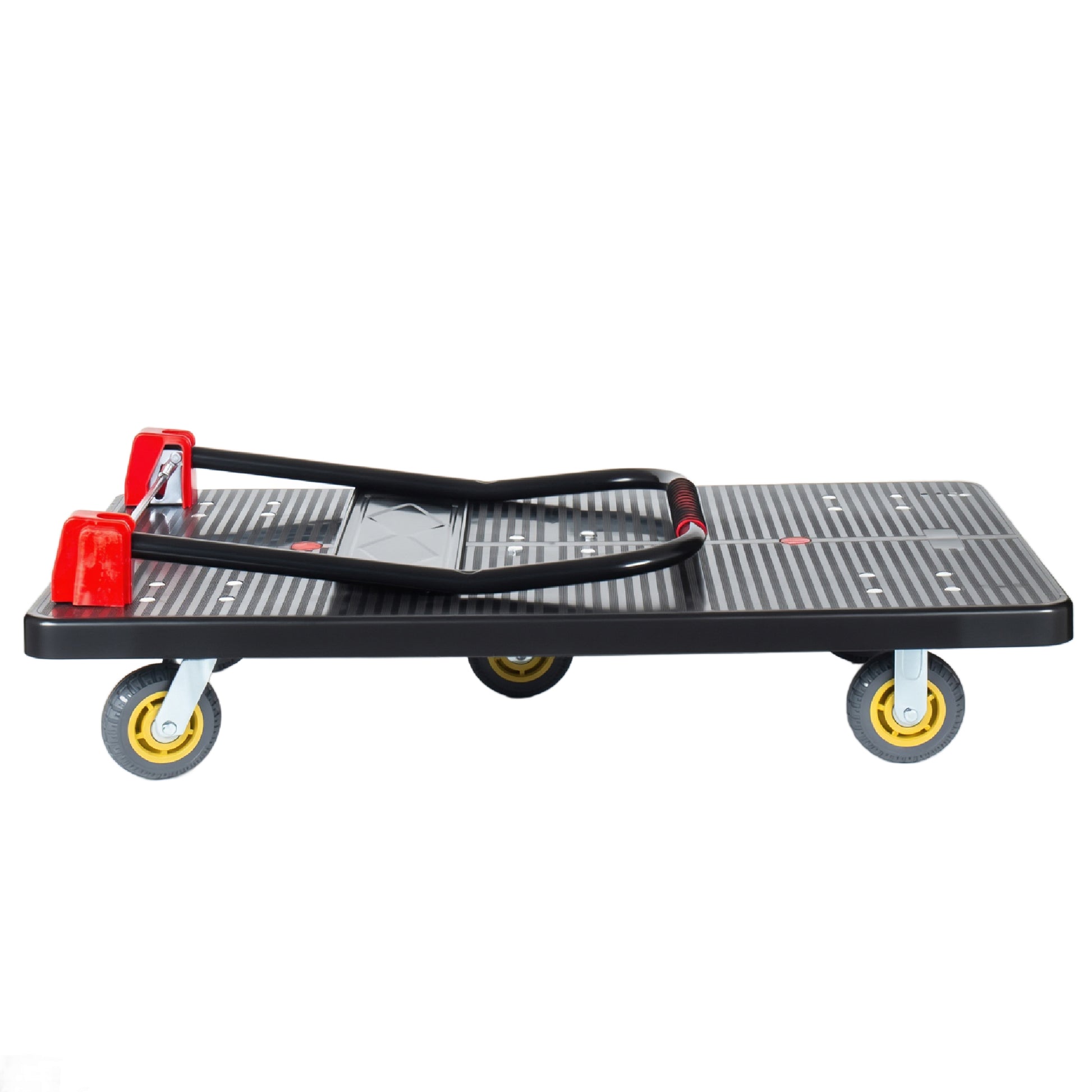 25.5"x43.5" Platform Truck, Foldable Handcart with 5'' TPR 360-Degree Silent Wheels, 1500lbs Heavy-Duty Push Dolly Cart, 5 Steel Load-Bearing Beams for Warehouse Garage Home Use image 10