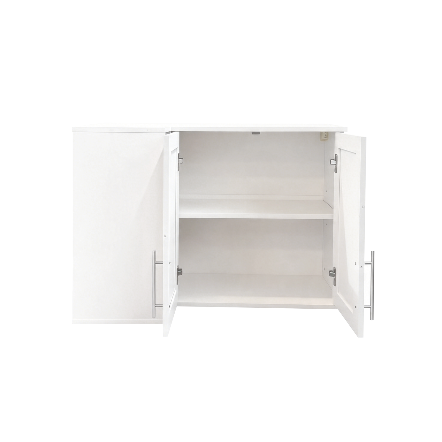 L Shape Wall Mounted Kitchen Sideboard Cabinet with 2 Door, 3 Layers Shelves, Storage Buffet Cabinet for Bathroom, Dining Rooms image 9