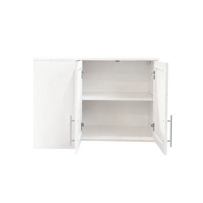 L Shape Wall Mounted Kitchen Sideboard Cabinet with 2 Door, 3 Layers Shelves, Storage Buffet Cabinet for Bathroom, Dining Rooms image 9