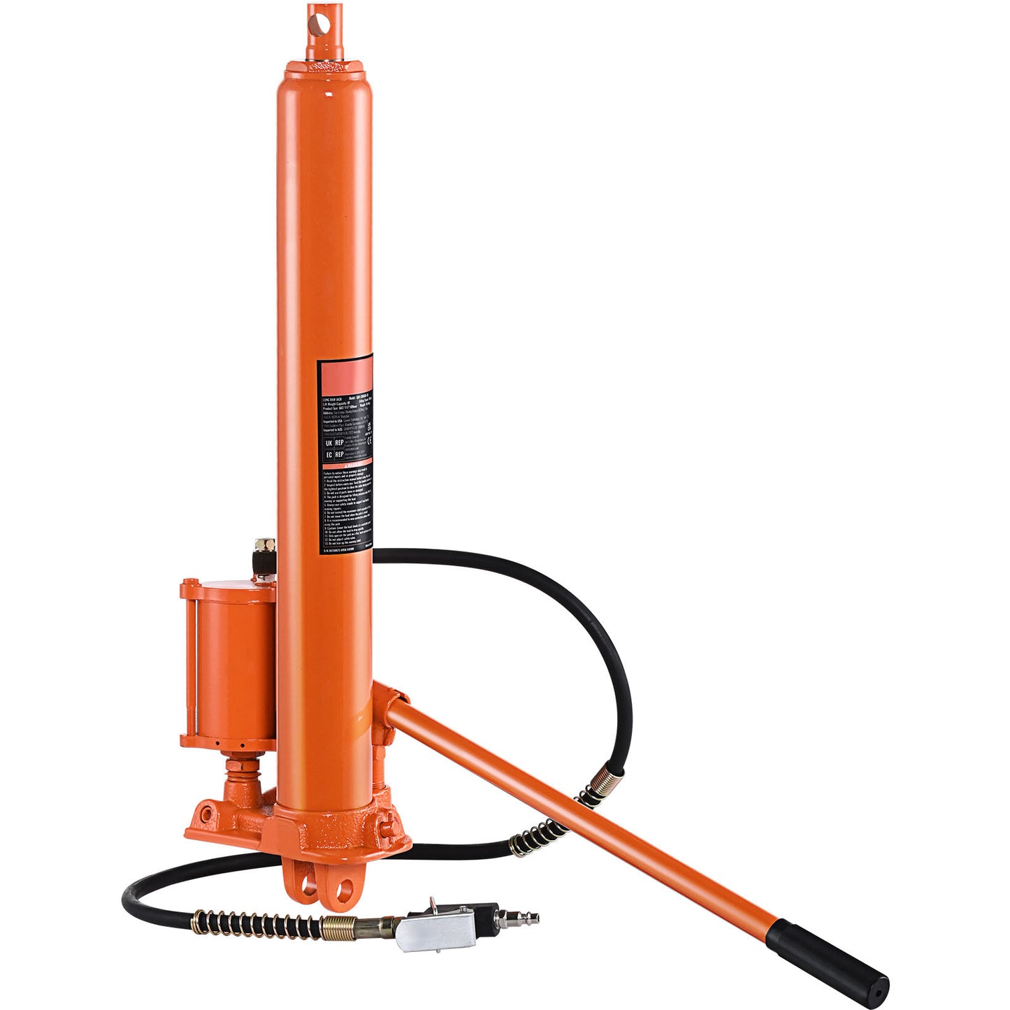 Hydraulic Long Ram Jack, 8 Ton Engine Hoist Cylinder with Air Pump and Single Piston Pump, Hydraulic Ram Cylinder Clevis Base for Engine Lift Hoists, Garage/Shop Cranes, Mechanical, Farm image 2