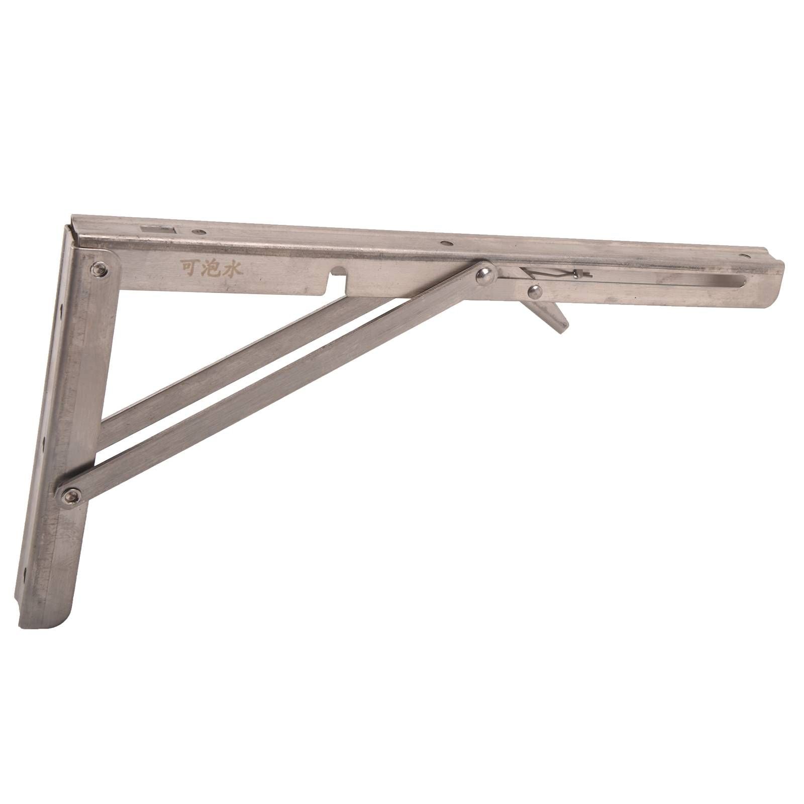 12" Folding Shelf Brackets Heavy Duty Stainless Steel Collapsible Shelf Bracket for Table Work Bench Space Saving DIY Wa image 5
