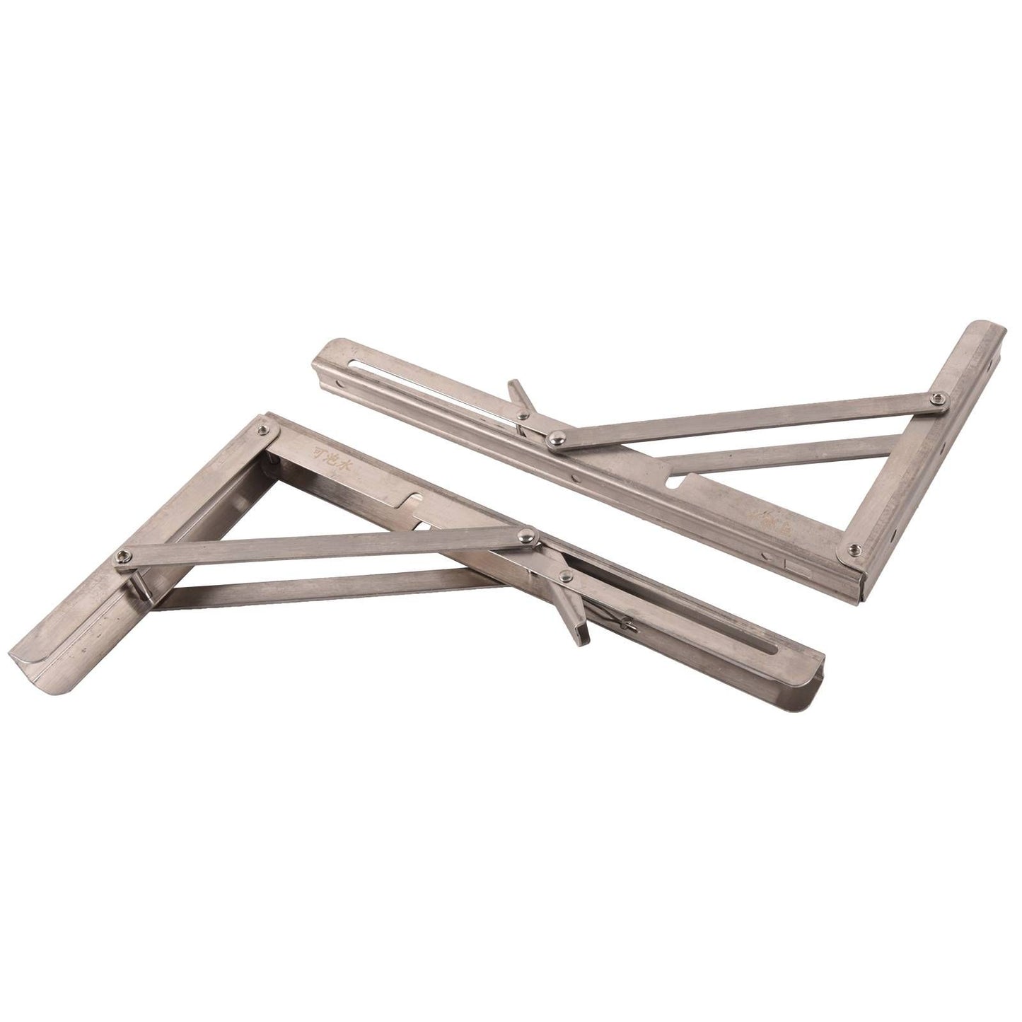 12" Folding Shelf Brackets Heavy Duty Stainless Steel Collapsible Shelf Bracket for Table Work Bench Space Saving DIY Wa image 1