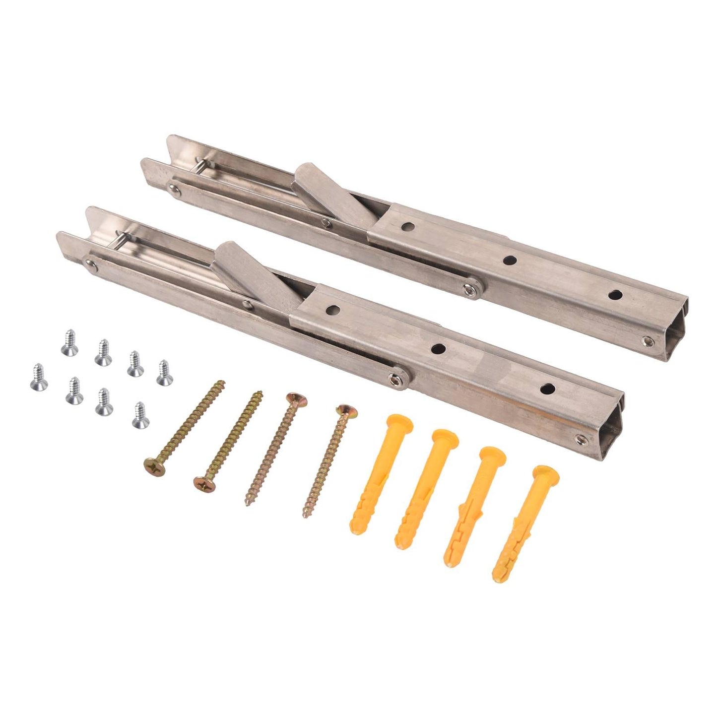 12" Folding Shelf Brackets Heavy Duty Stainless Steel Collapsible Shelf Bracket for Table Work Bench Space Saving DIY Wa image 3