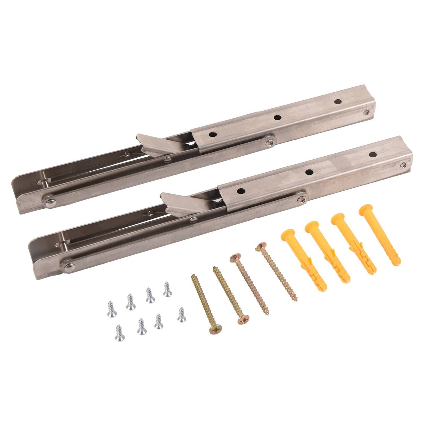 12" Folding Shelf Brackets Heavy Duty Stainless Steel Collapsible Shelf Bracket for Table Work Bench Space Saving DIY Wa image 2