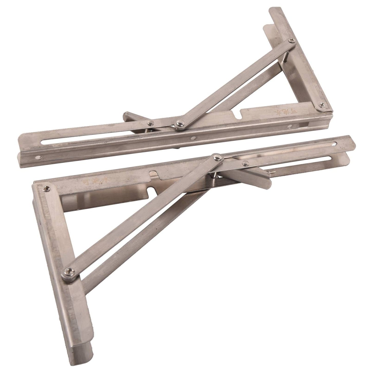 12" Folding Shelf Brackets Heavy Duty Stainless Steel Collapsible Shelf Bracket for Table Work Bench Space Saving DIY Wa image 4