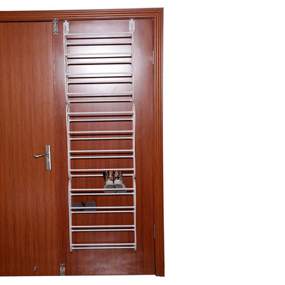 Compact shoe rack in narrow hallway