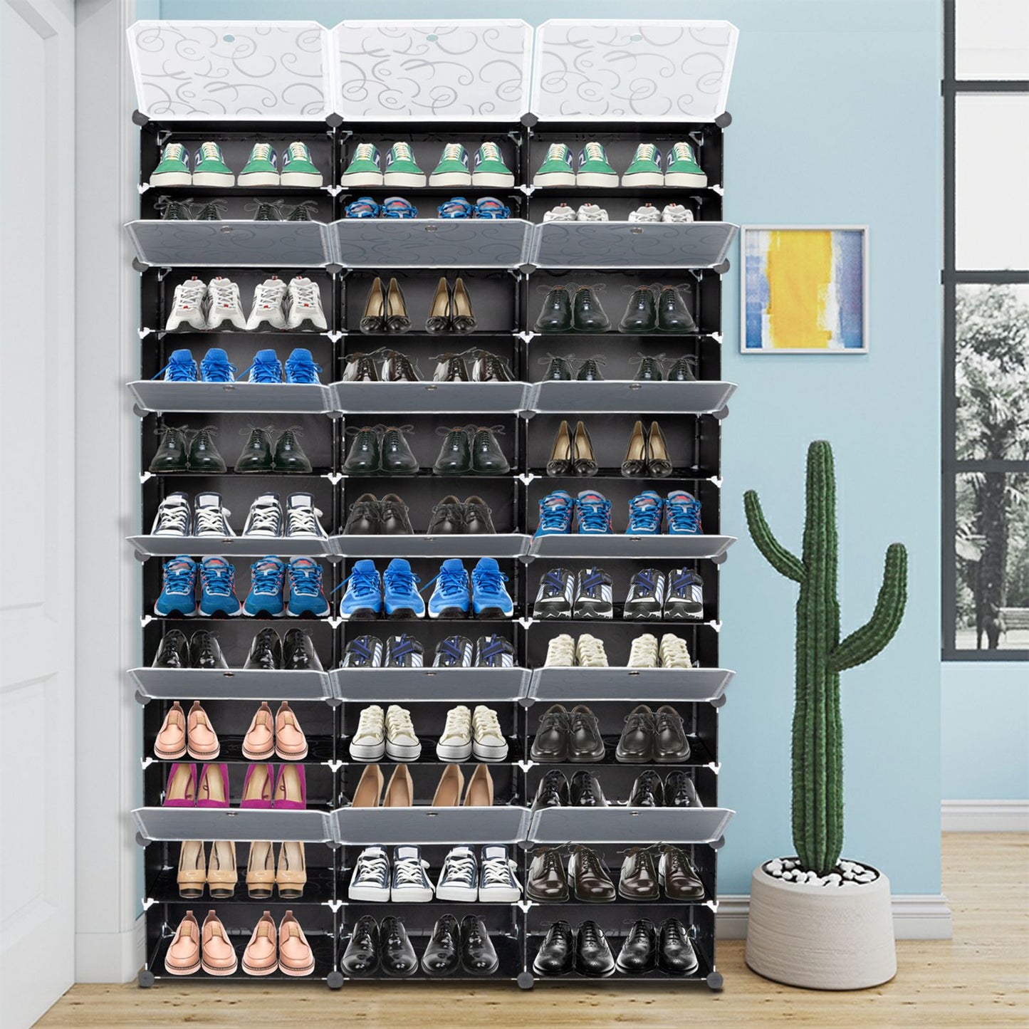 Shoe Rack with Boots and Heels