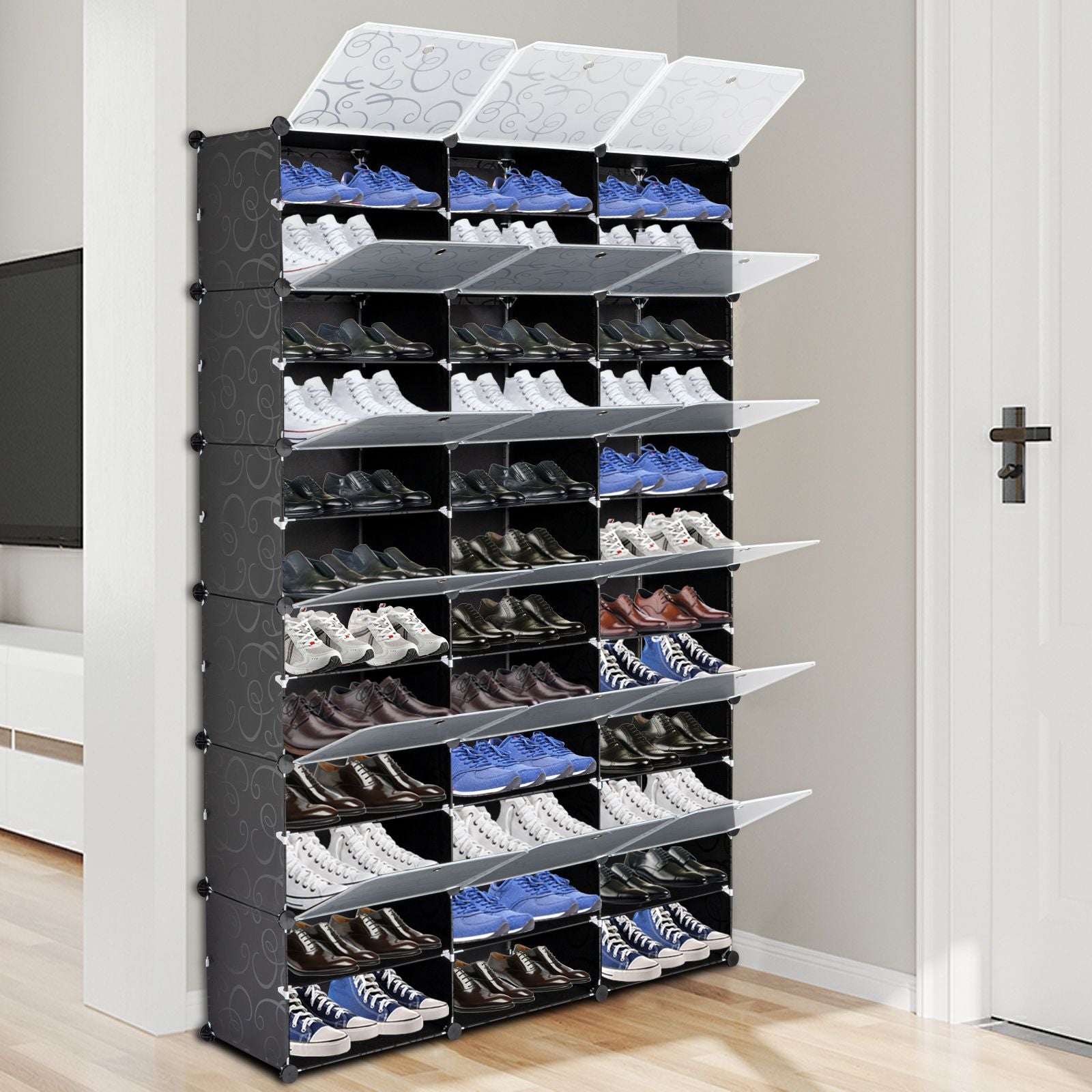 12-Tier Portable 72 Pair Shoe Rack Organizer - Full View