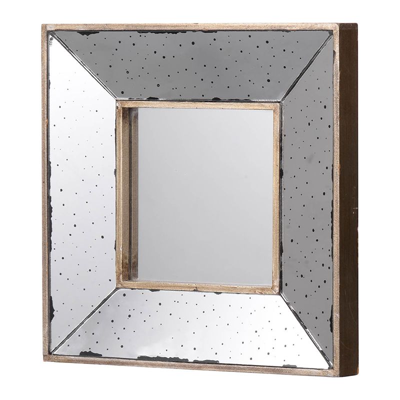 12x12 square mirror hanging in entryway with natural light reflection