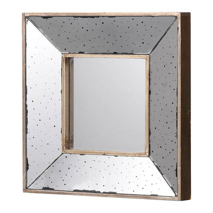 12x12 square mirror hanging in entryway with natural light reflection