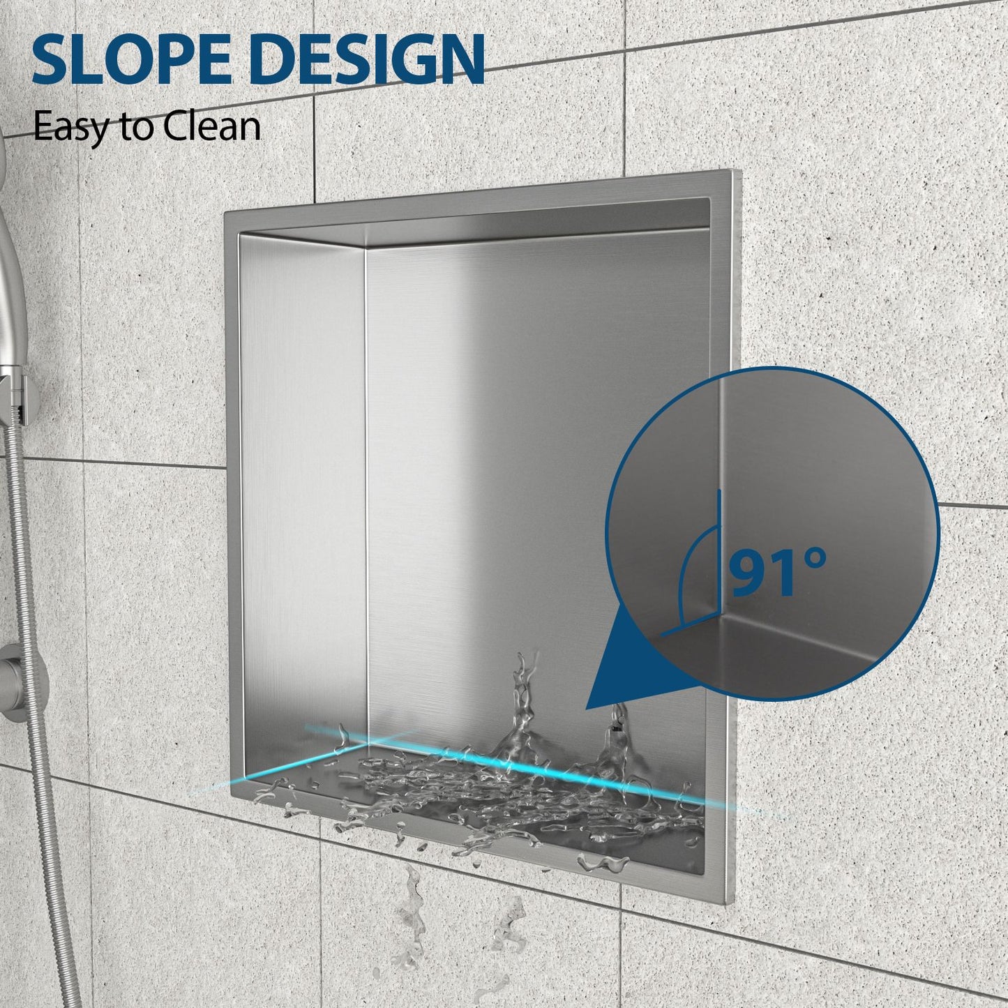 12" x 12" Stainless Steel Shower Niche, Brushed Nickel image 4