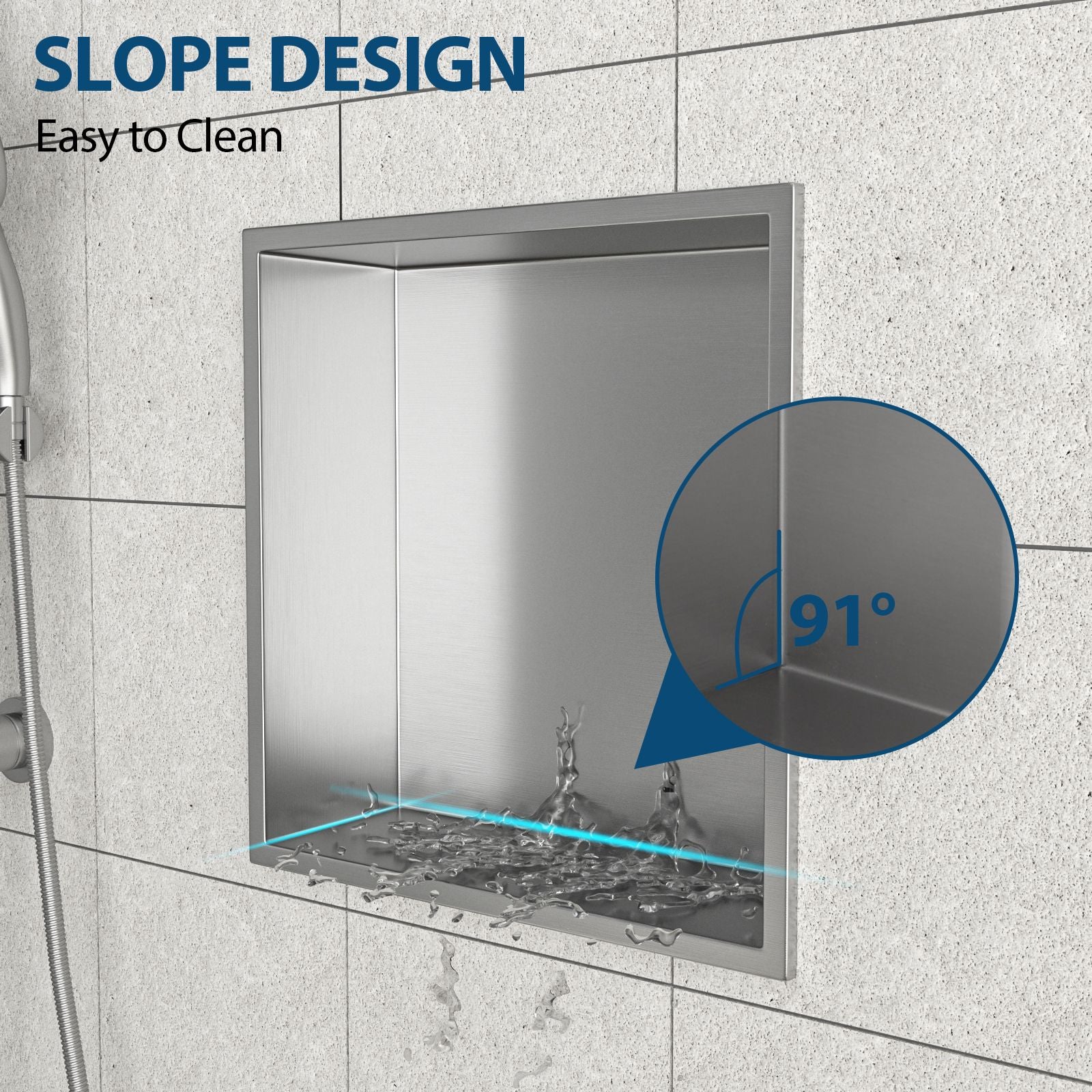 12" x 12" Stainless Steel Shower Niche, Brushed Nickel image 4