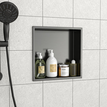 12" x 12" Stainless Steel Shower Niche, Gunmetal Black image 3