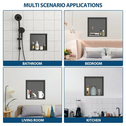 12" x 12" Stainless Steel Shower Niche, Gunmetal Black image 7