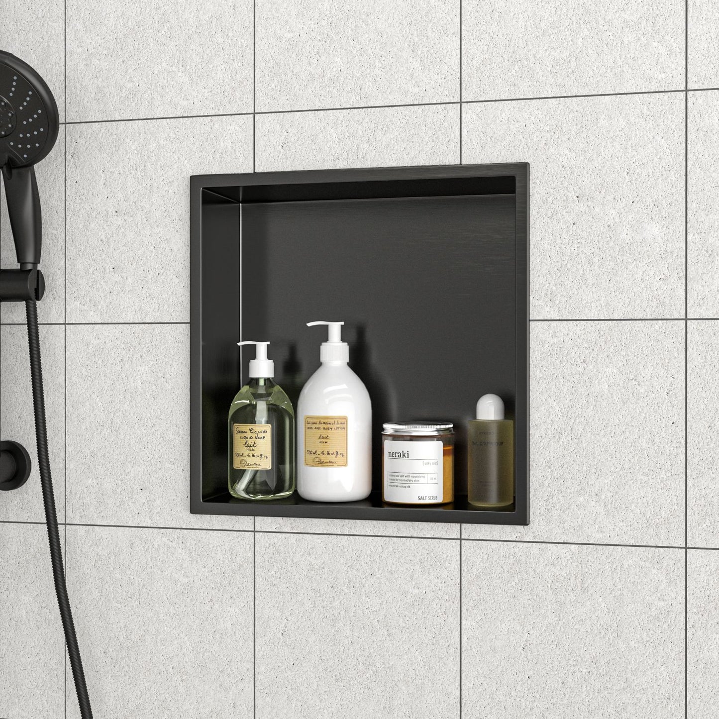 12" x 12" Stainless Steel Shower Niche, Gunmetal Black image 4