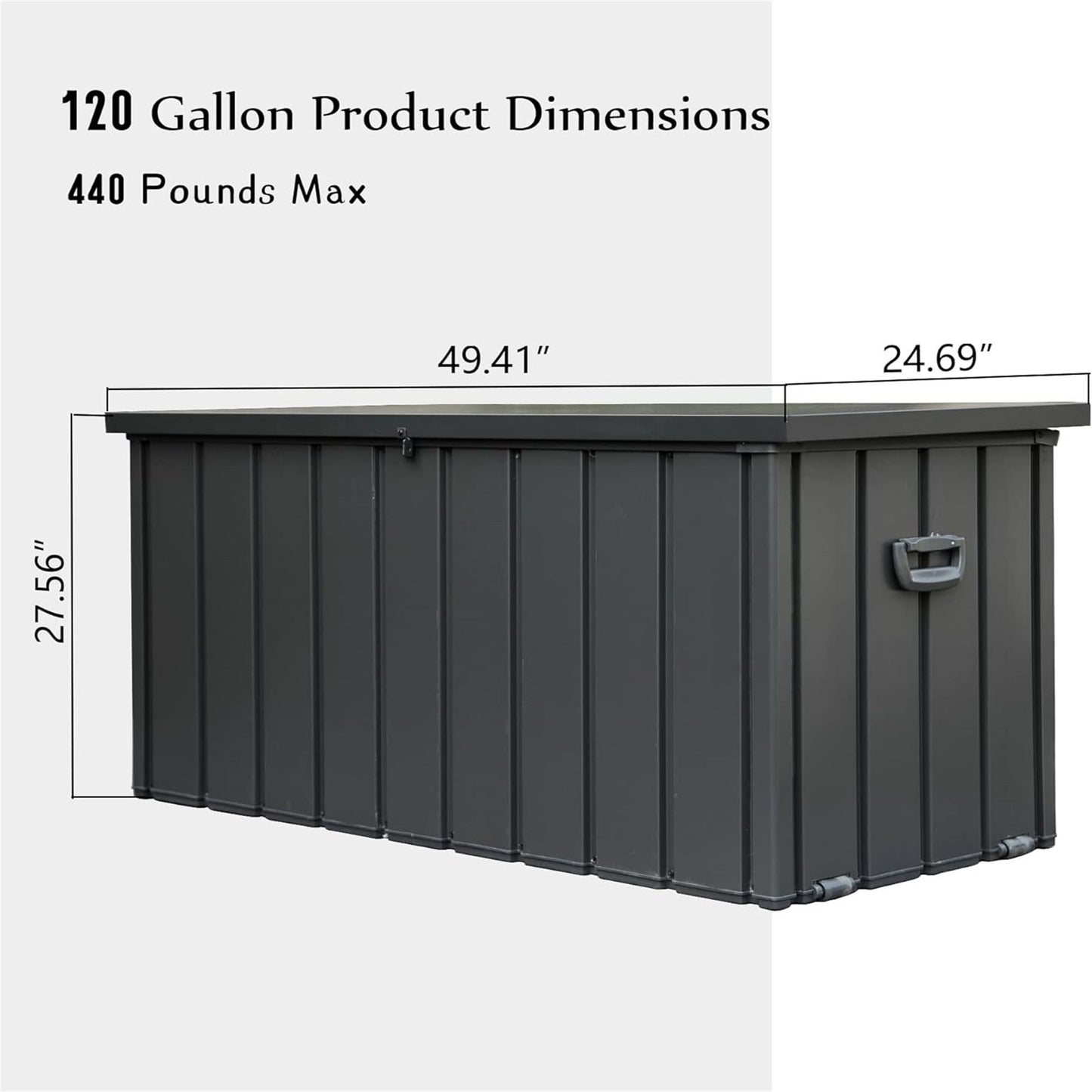 120 Gallon Outdoor Storage Deck Box Waterproof, Large Patio Storage Bin for Outside Cushions, Throw Pillows, Garden Tool image 6