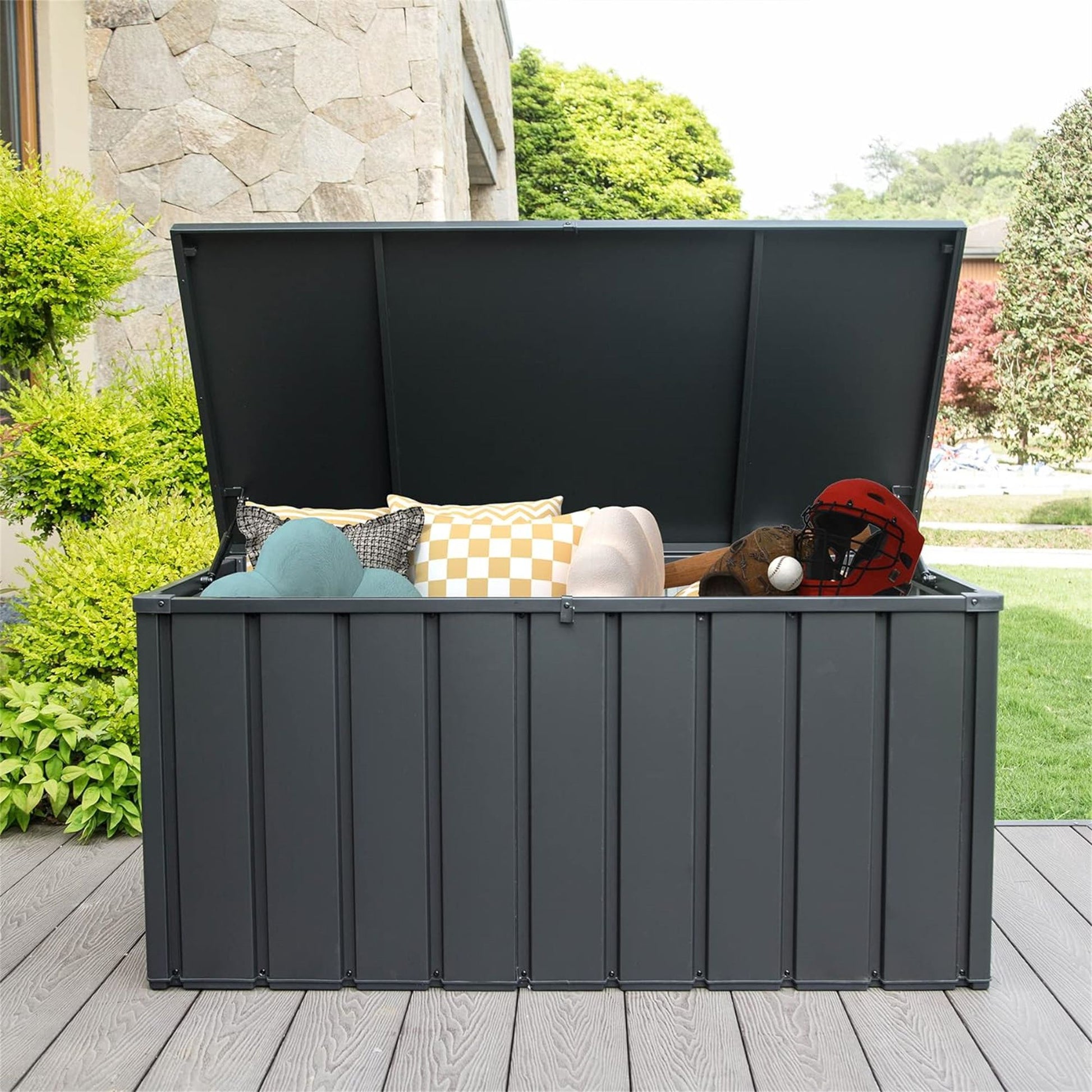 120 Gallon Outdoor Storage Deck Box Waterproof, Large Patio Storage Bin for Outside Cushions, Throw Pillows, Garden Tool image 7