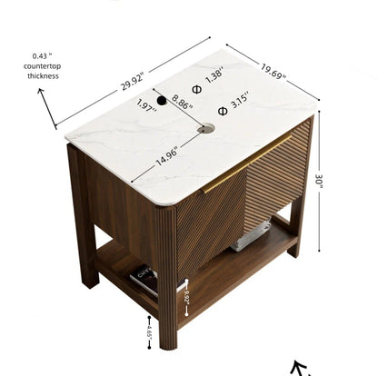INDIGO 30'' Freestanding Cabinet without Basin, with Double Doors, Walnut Woodgrain Color image 5