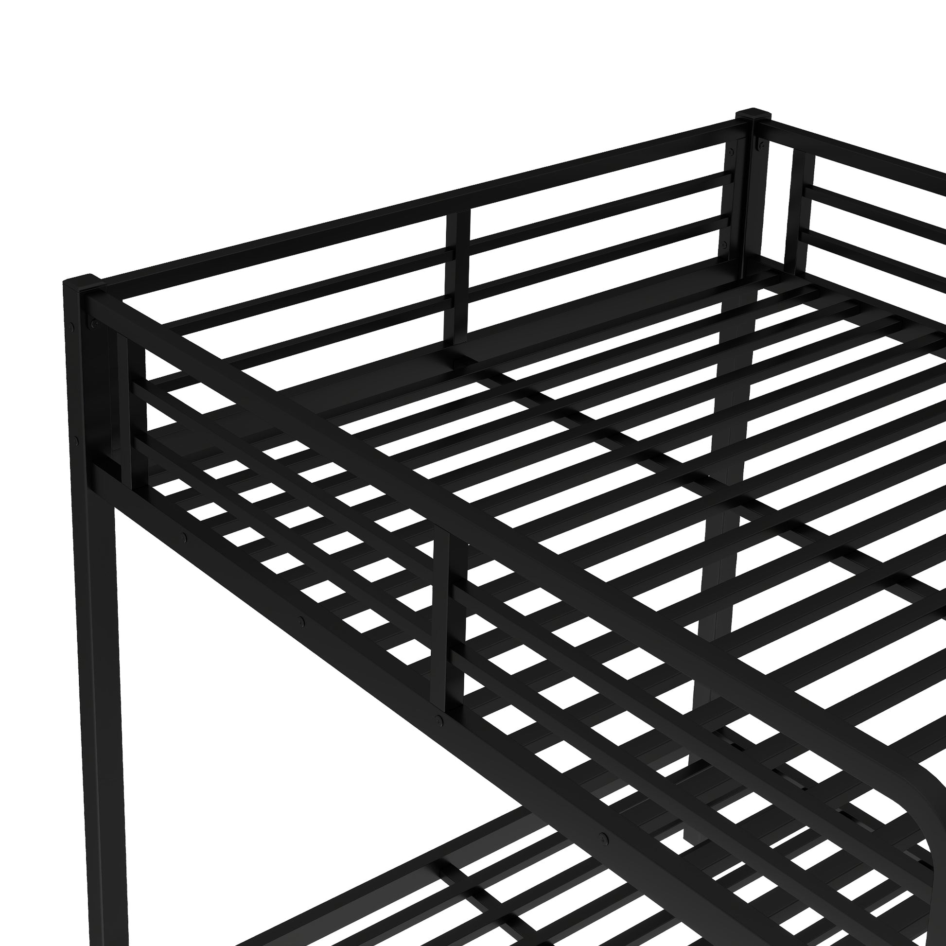 Full over Full Metal Bunk Bed with Twin Size Trundle, Black image 7