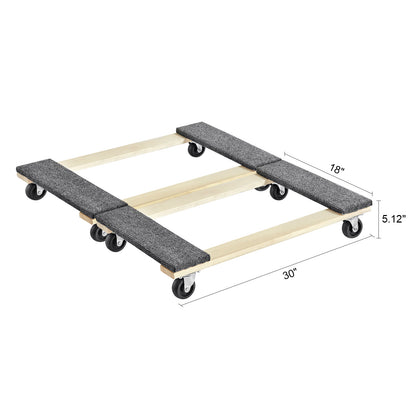 Furniture Dolly, 1000 lbs Each Load Capacity, 2 Packs, 18" x 30", 8 x 3" PP Swivel Casters, Heavy Duty Hardwood Furniture Moving Dolly, Mover's Dolly, Moving Cart with Wheels for Heavy Furniture image 10