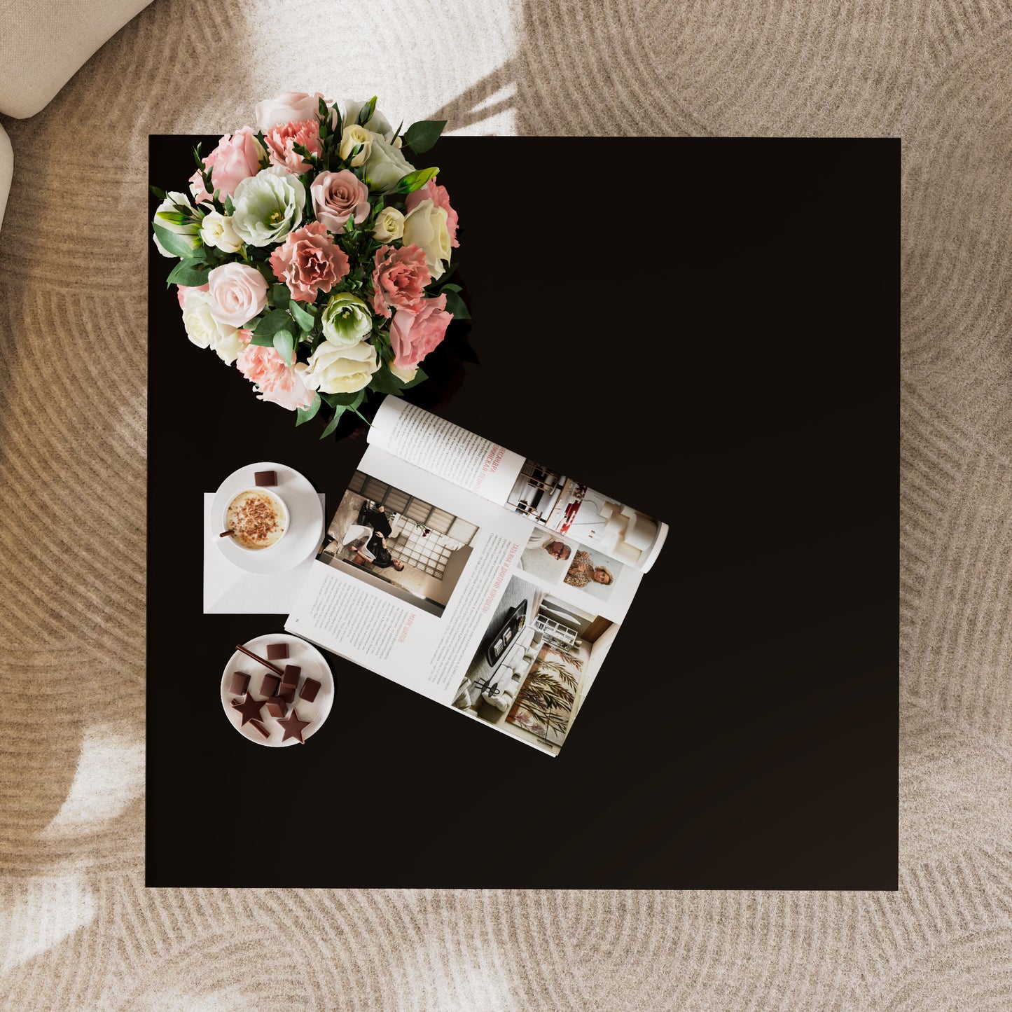 Square Glass Coffee Table in 33.5",Luxurious Geometric Metal Frame,Gold Finish & Lower Shelf image 9