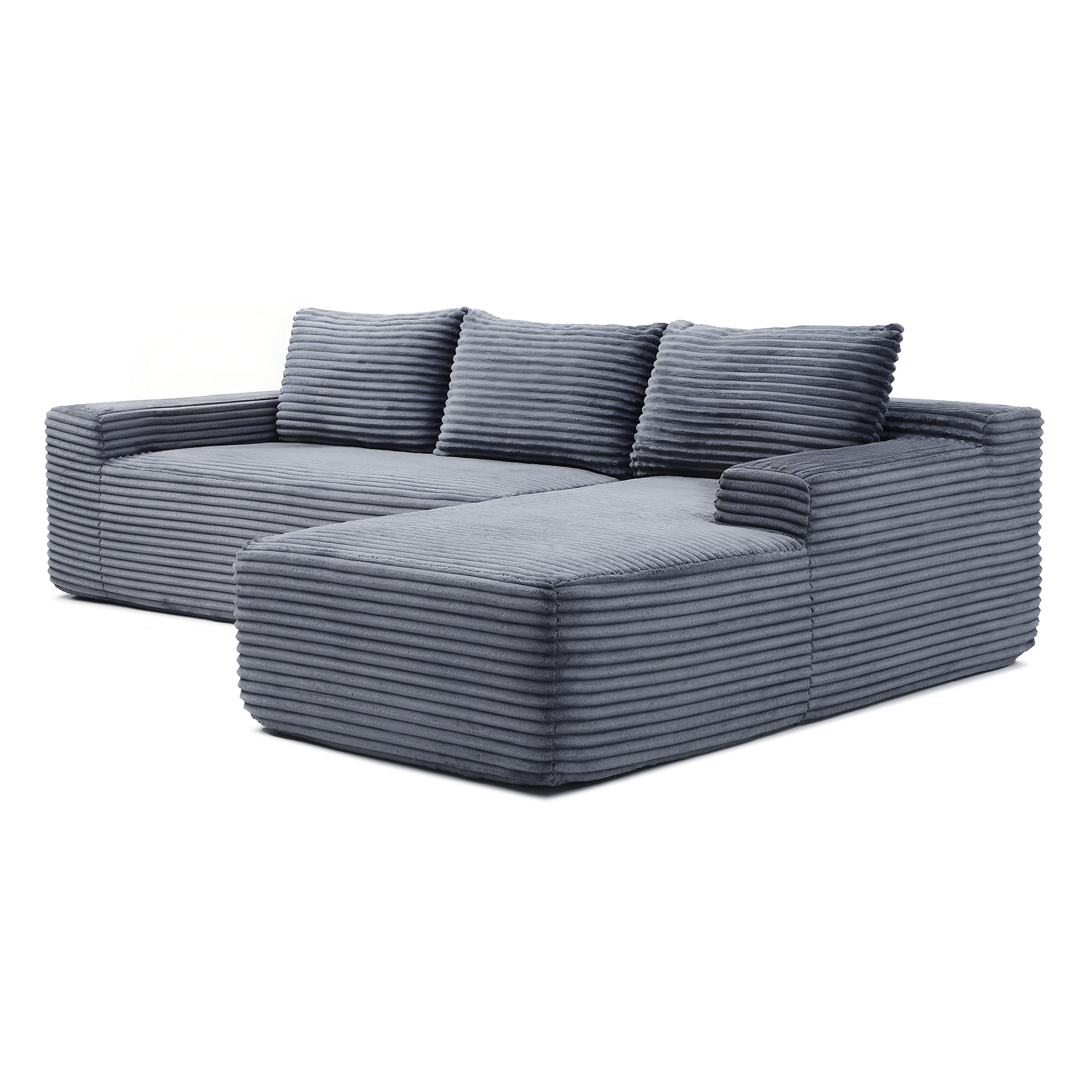 97'' Modular Sectional Sofa, Cloud Sectional Couch with Deep Seat, Modern Modular L-Shape Sofa Couch with Chaise,Upholstered Couches for Living Room Bedroom,No Assembly, Grey image 10