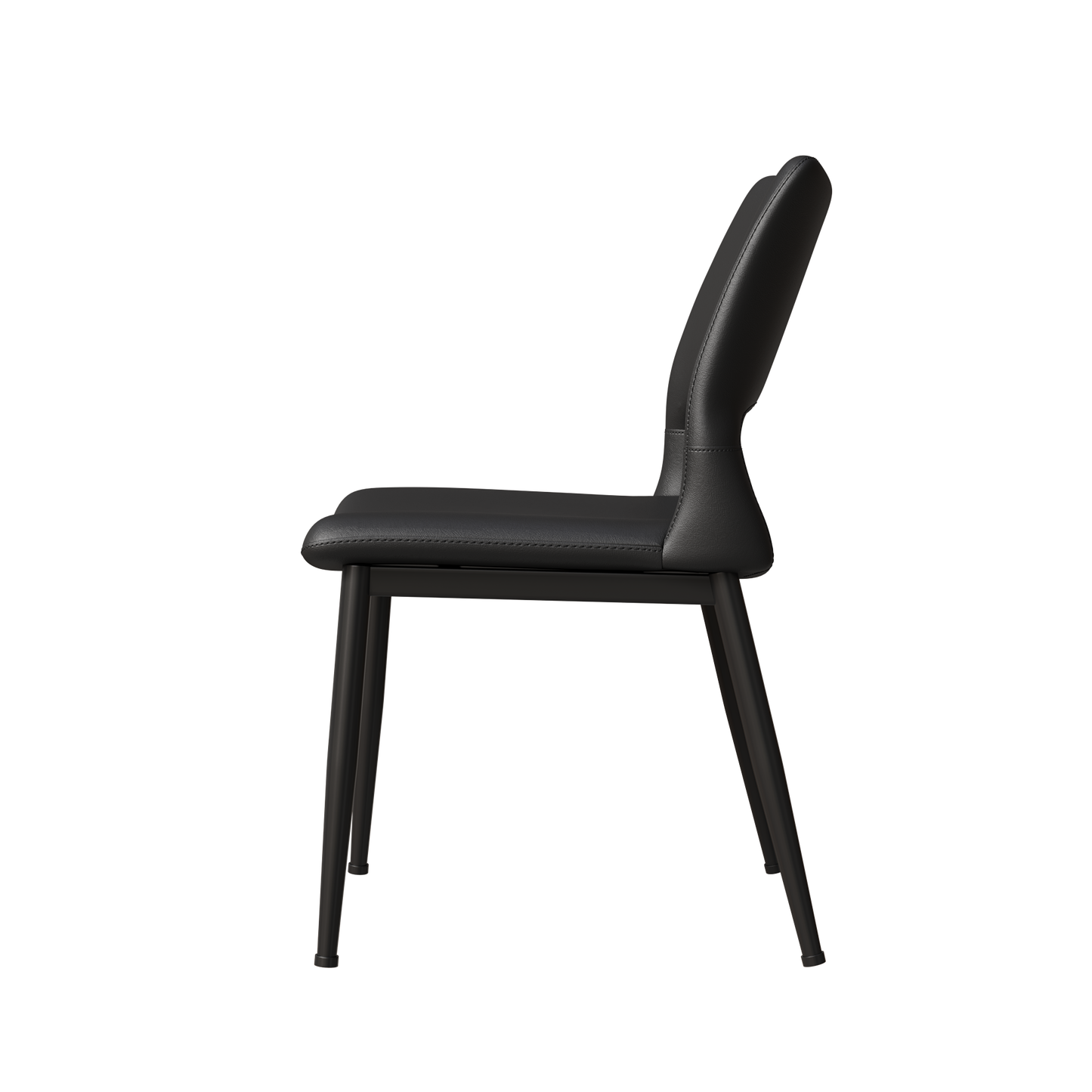 Modern minimalist black PU leather Dining Chairs Set of 2, comfortable backrest design, metal leg support, suitable for restaurants, kitchens, and offices. image 10