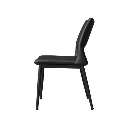 Modern minimalist black PU leather Dining Chairs Set of 2, comfortable backrest design, metal leg support, suitable for restaurants, kitchens, and offices. image 10