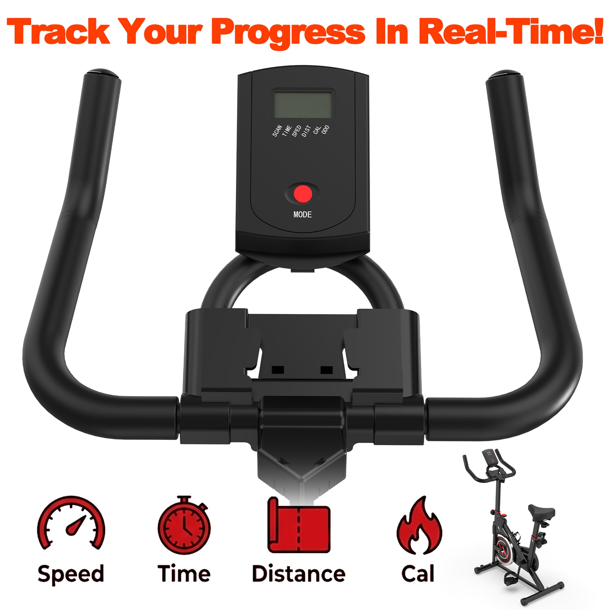Indoor Exercise Bike, Stationary Cycling Bike with Monitor, Adjustable Resistance, Comfortable Seat & Handlebars, Stable Base, Portable Design Home Fitness Workout Cycle for Daily Indoor Use image 6